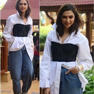 La SENZA Bustier Purple Black Lace Open Cross Back Medium